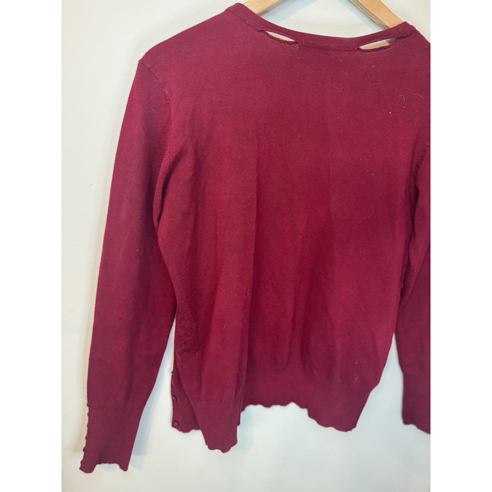 Active USA Classic Women's Sweater Red With Buttons & Sleeve Buttons Size Small - Picture 8 of 9